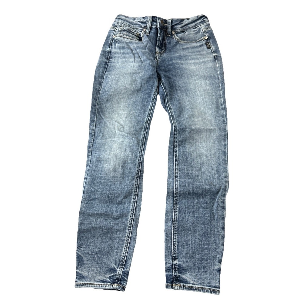 silver Jeans Co. Suki Skinny Jeans 26x27 Juniors Embroidered Denim